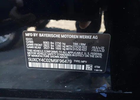 2021 BMW X6 Sdrive40I z USA, uszkodzony, nr VIN 5UXCY4C02M9F96479
